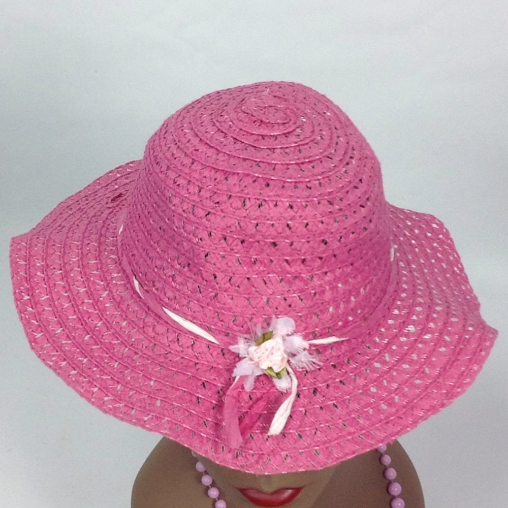 Pink straw hat - Picture 2 of 5